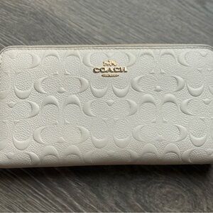 Coach White Embossed Wallet